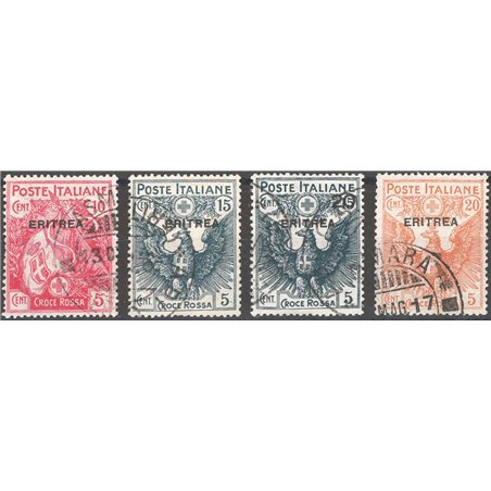 Eritrea 1916 Red Cross series no. 41/44 Cat. €160 (U)