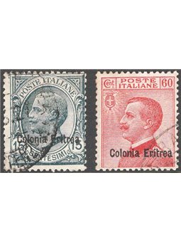 Eritrea 1918/20 Soprast. “Colonia Eritrea” 15 c. e 60 c. serie n° 47/48 Cat. € 55 (U)