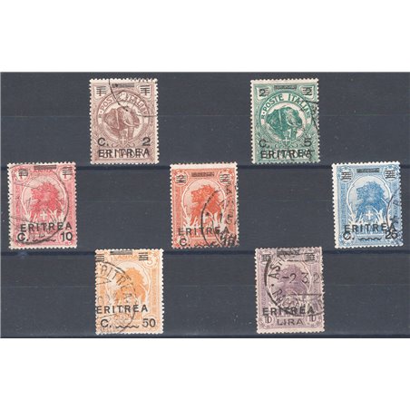 Eritrea 1922 Soprast. serie n° 54/60 Cat. € 100 (U)