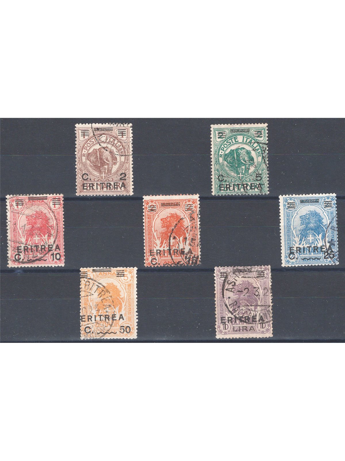 Eritrea 1922 Overprint series nos. 54/60 Cat. €100 (U)