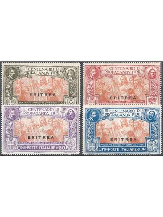 Eritrea 1923 Propaganda Fide serie n° 61/64 Cat. € 150 (**)