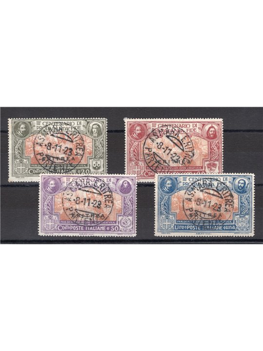 Eritrea 1923 Propaganda Fide series no. 81/84 CiBaFil certificate Cat. €350 (**)