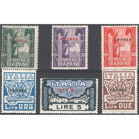 Eritrea 1923 Marcia su Roma serie n° 65/70 Cat. € 120 (*)