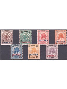 Eritrea 1924 Overprints in various colours series no. 80/86 Cat. €120 (* )