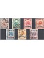 Eritrea 1924 Soprast. in vari colori serie n° 80/86 Cat. € 180 (U)