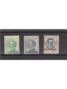 Eritrea 1924 Soprast. serie n° 93/95 Cert. CiBaFil Cat. € 280 (*)