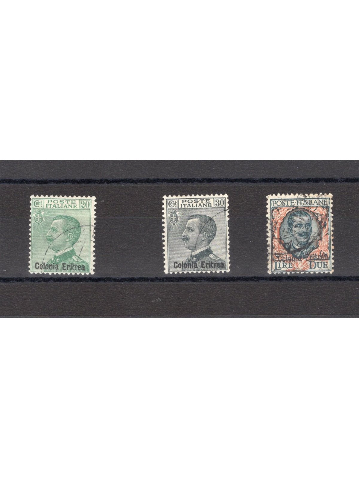 Eritrea 1925 Soprast. serie n° 93/95 Cert. Biondi Cat. € 240 (U)