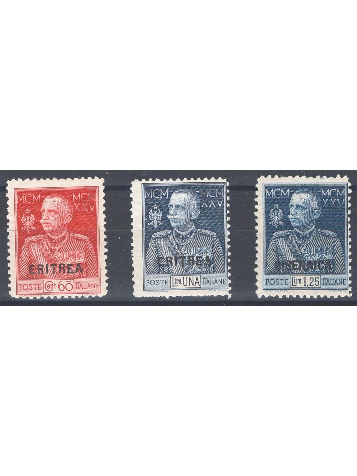 Eritrea 1925/26 Giubileo dent. 11 serie n° 96/98 Cat. € 80 (**)