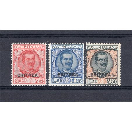 Eritrea 1926 Floral overprint series no. 113/15 Cat. € 660 (*)