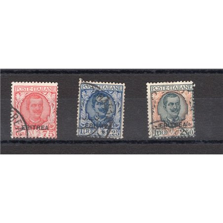 Eritrea 1926 Floreale soprast. serie n° 113/15 Cert. Biondi Cat. € 220 (U)