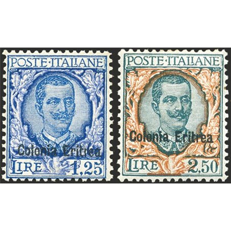 Eritrea 1928/ 29 Overprinted series no. 123/27 with excellent centring Biondi Cert. Cat. €5,000 (**)