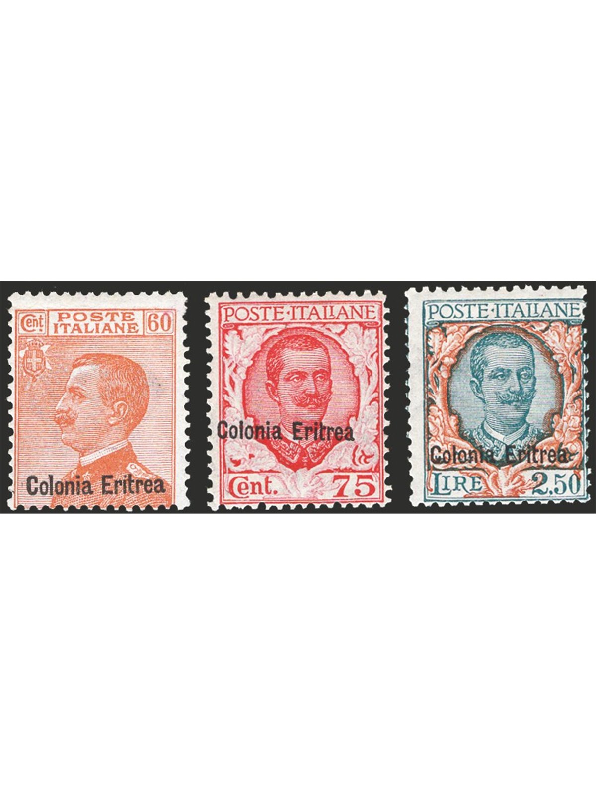 Eritrea 1928/29 Overprinted 1926 Italian stamps series no. 123/27 CiBaFil Cert. Cat. €1,000 (*)