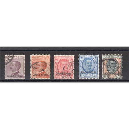 Eritrea 1928/29 Soprast. serie n° 123/27 Cert. Biondi Cat. € 550 (U)