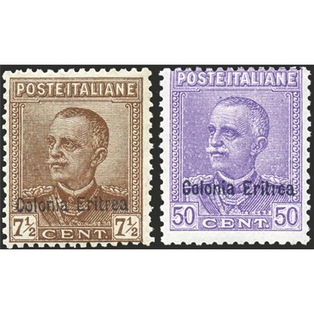 Eritrea 1928/29 Overprint series no. 142/43 Biondi certified Cat. €500 (** )