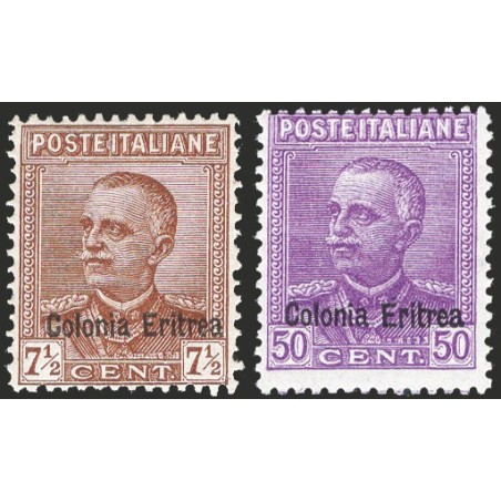 Eritrea 1928/29 Overprint series no. 142/43 Cat. €200 (*)