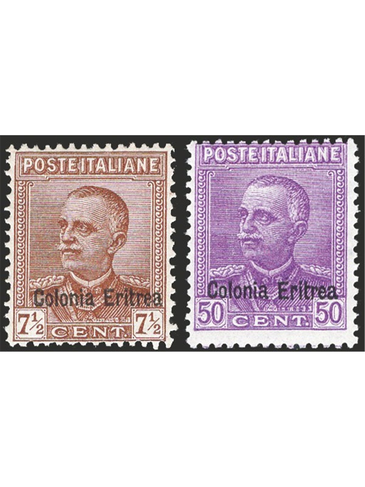 Eritrea 1928/29 Soprast. serie n° 142/43 Cat. € 200 (*)