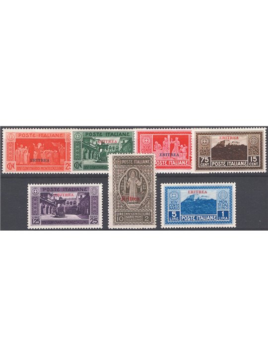 Eritrea 1929 Montecassino serie n° 145/51 Cat. € 120 (*)