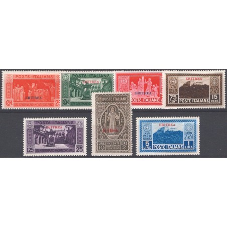 Eritrea 1929 Montecassino serie n° 145/51 Cat. € 120 (*)