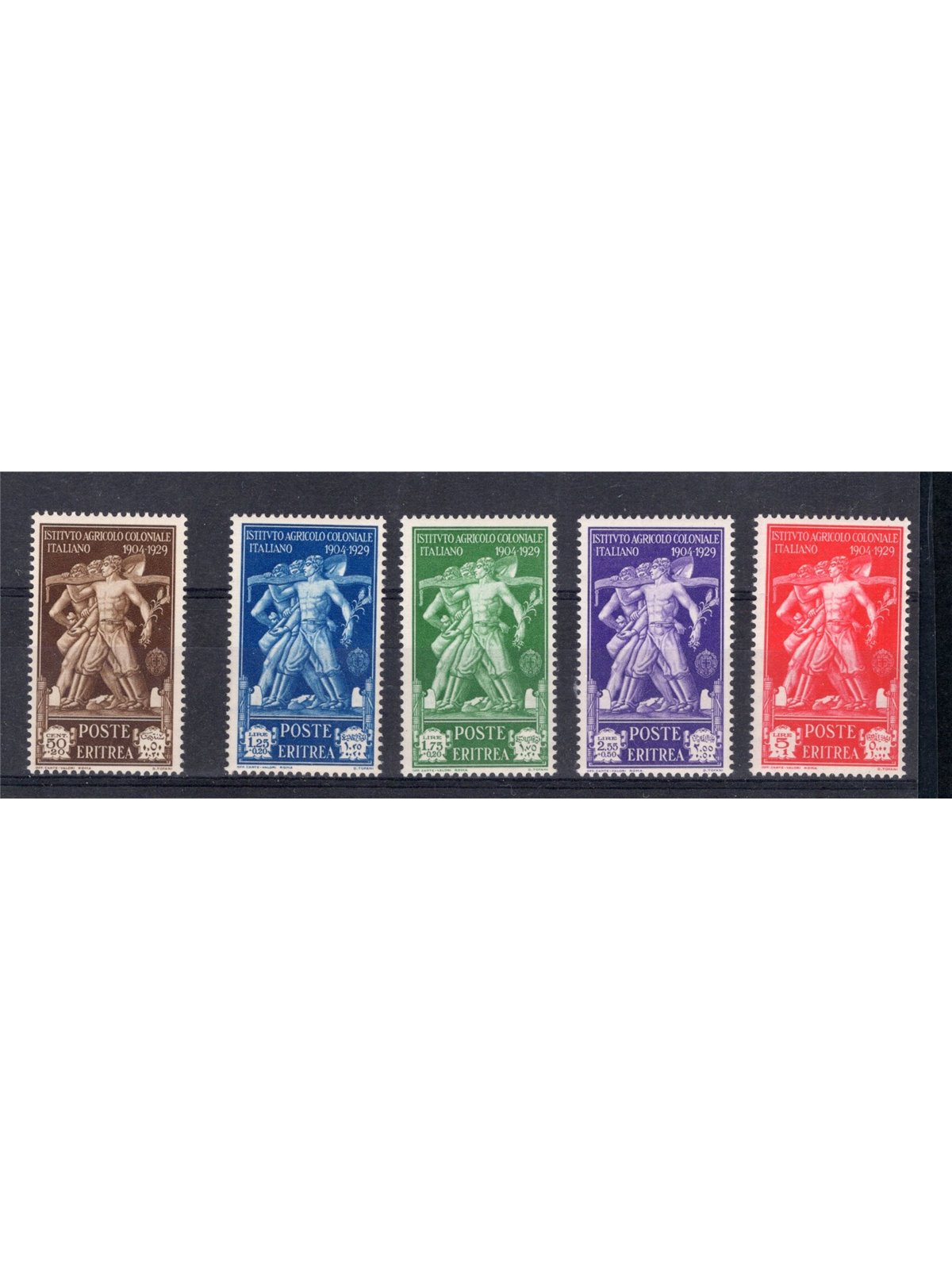 Eritrea 1930 Colonial Agricultural Institute series no. 174/78 Cat. €165 (**)