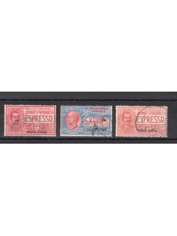 Eritrea 1907/21 Express overprint series no. 1/3 Biondi certificate Cat. €400 (U)