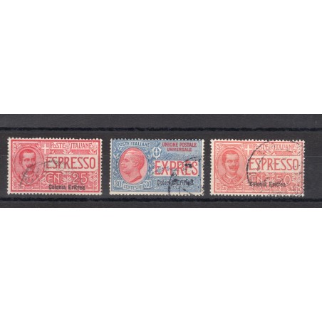 Eritrea 1907/21 Express overprint series no. 1/3 Biondi certificate Cat. €400 (U)