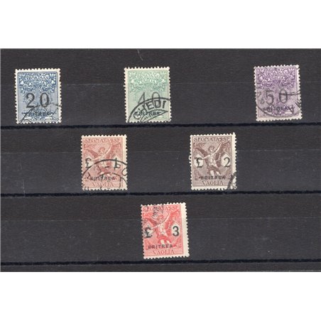 Eritrea 1924 Segnatasse vaglia soprast. serie n° 1/6 Cert. Biondi Cat. € 1.400 (U)