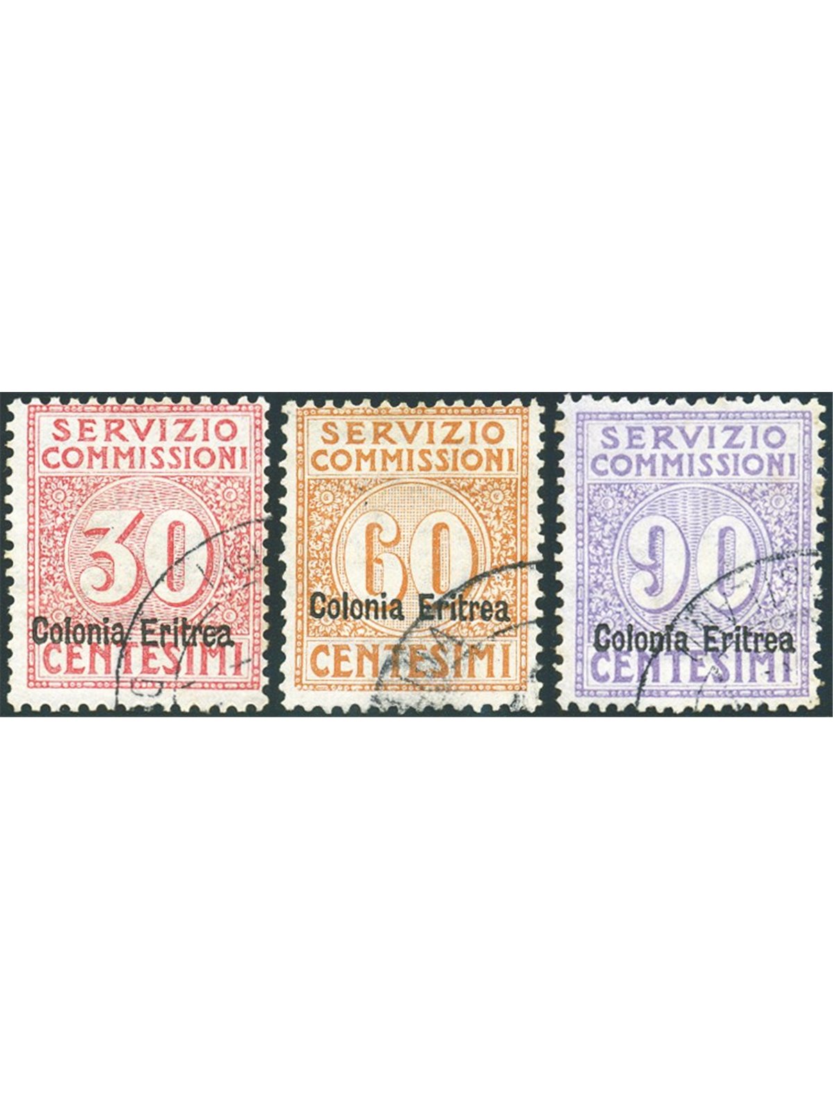 Eritrea 1916 Commission service overprint series no. 1/3 Biondi Certificate Biondi Catalogue: €700 (U)