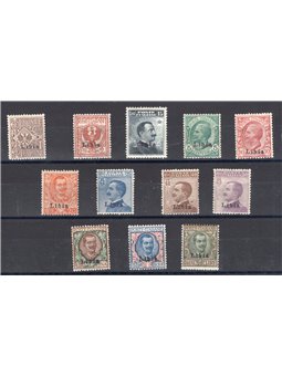 Libia 1912/15 Floreale e Michetti soprast. serie n° 1/12 con ottima centratura Cert. Biondi Cat. € 7.500 (**)