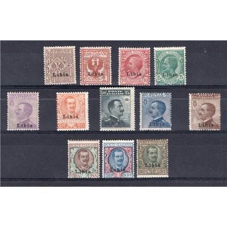 Libya 1912/15 Floral and Michetti overprint series no. 1/12 Biondi Certificate Cat. €3,750 (**)
