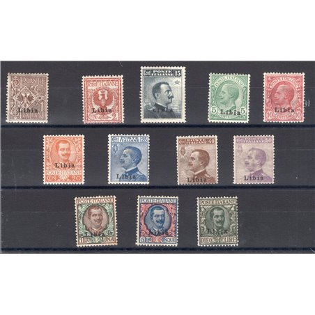Libya 1912/15 Floral and Michetti overprint series no. 1/12 with excellent centring Biondi Cert. Cat. €3,000 (*)