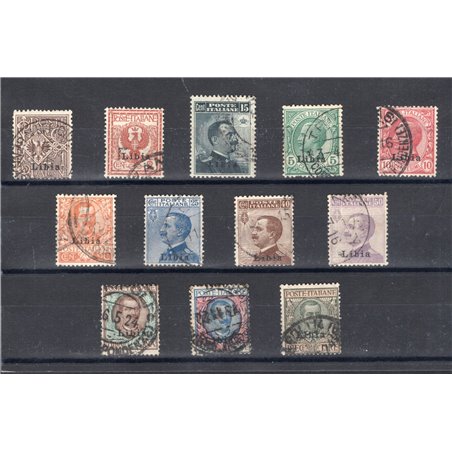 Libia 1912/15 Floreale e Michetti soprast. serie n° 1/12 Cert. CiBaFil Cat. € 1.200 (U)