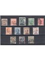 Lib ia 1912/15 Floral and Michetti overprint series no. 1/12 CiBaFil certificate Cat. €1,200 (U)