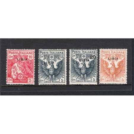 Libya 1915/16 Red Cross series no. 13/16 Cat. €180 (*)