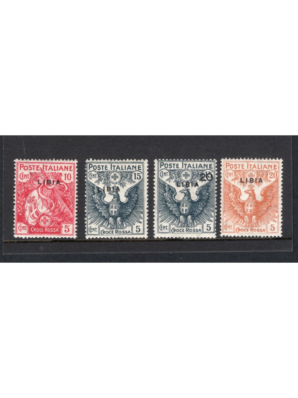 Libia 1915/16 Croce Rossa serie n° 13/16 Cat. € 180 (*)
