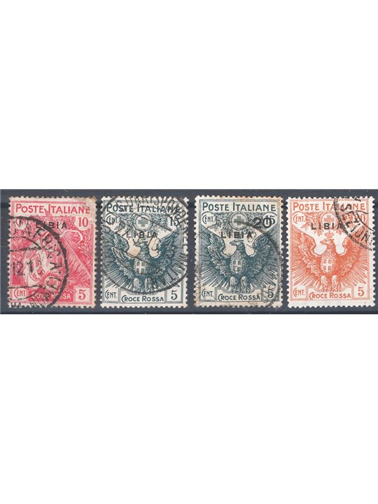 Libya 1915/16 Red Cross series no. 13/16 Cat. €150 (U)