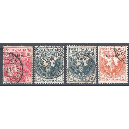 Libya 1915/16 Red Cross series no. 13/16 Cat. €150 (U)