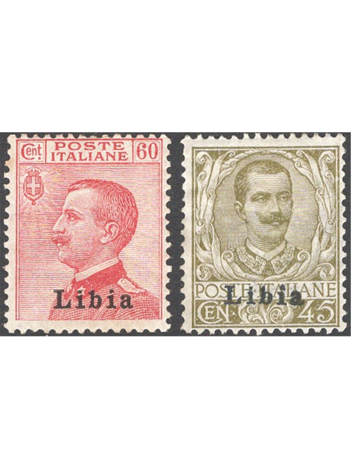 Libya 1917/18 ‘Libya’ overprint 45 c. and 60 c. series no. 18/19 Cat. €110 (*)