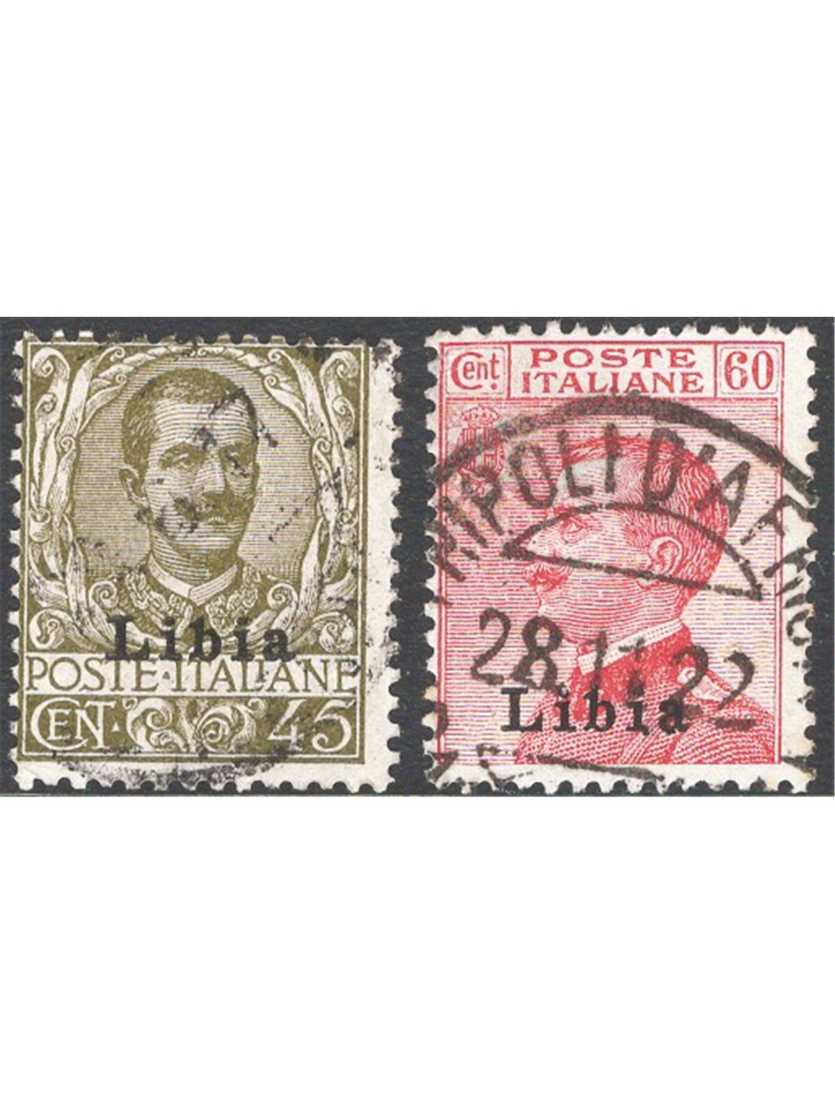Libia 1917/18 Soprast. “Libia” 45 c. e 60 c. serie n° 18/19 Cat. € 100 (U)
