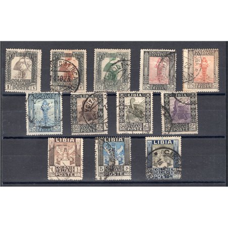 Libia 1917/18 Pittorica con filigrana corona serie n° 21/32 Cert. CiBaFil Cat. € 350 (U)