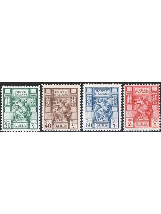 Libia 1926/29 Sibilla libica dent. 11 lineare serie n° 54/57 Cert. CiBaFil Cat. € 650 (**)