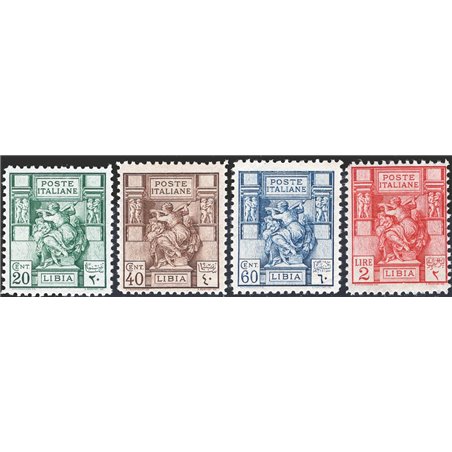 Libya 1926/29 Libyan Sibyl 11 linear perforations series no. 54/57 CiBaFil cert. Cat. €650 (**)