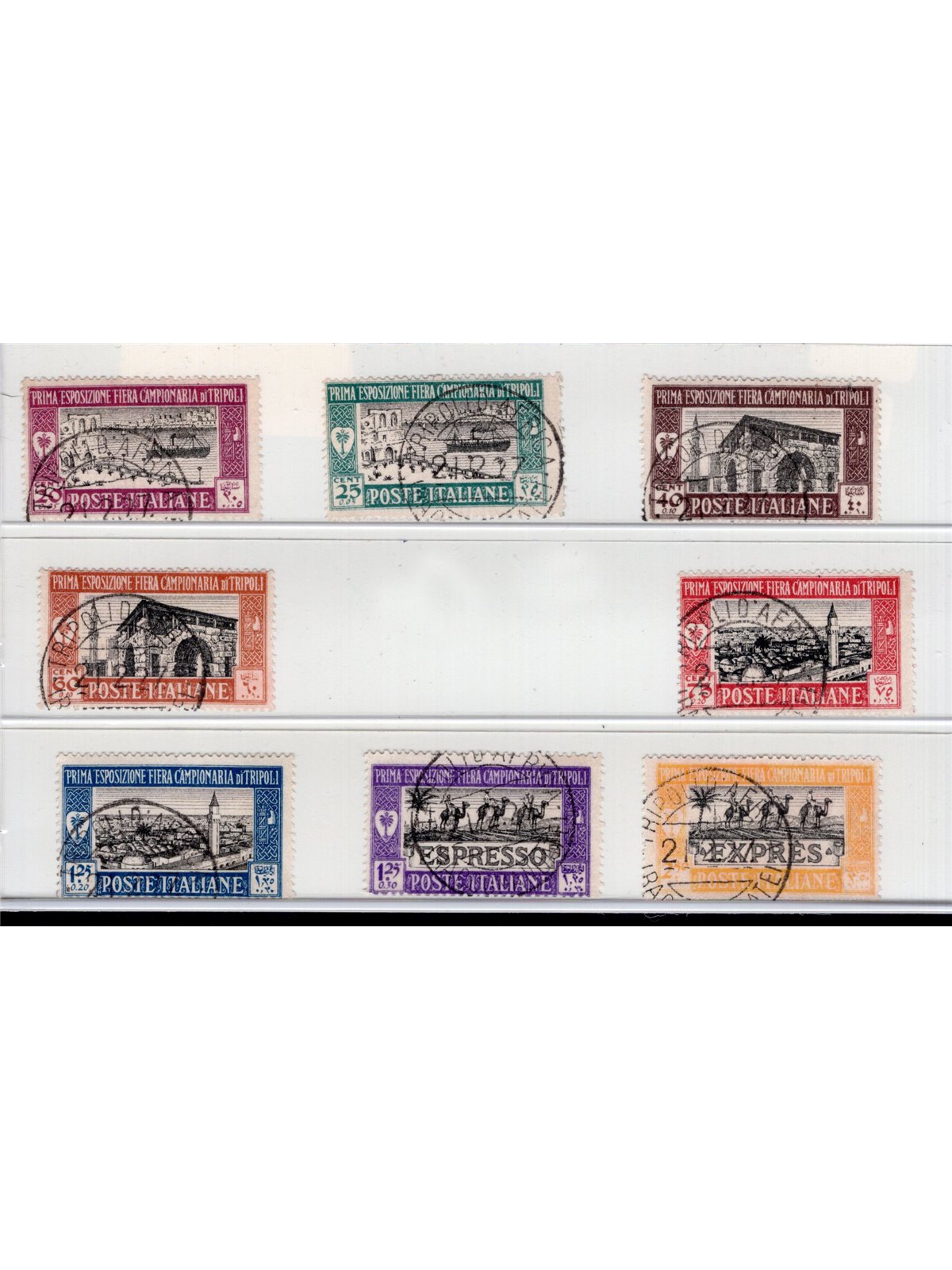 Libya 1927 1st Tripoli Fair series no. 66/71 + Ex 14/15 Cat. €300 (U)