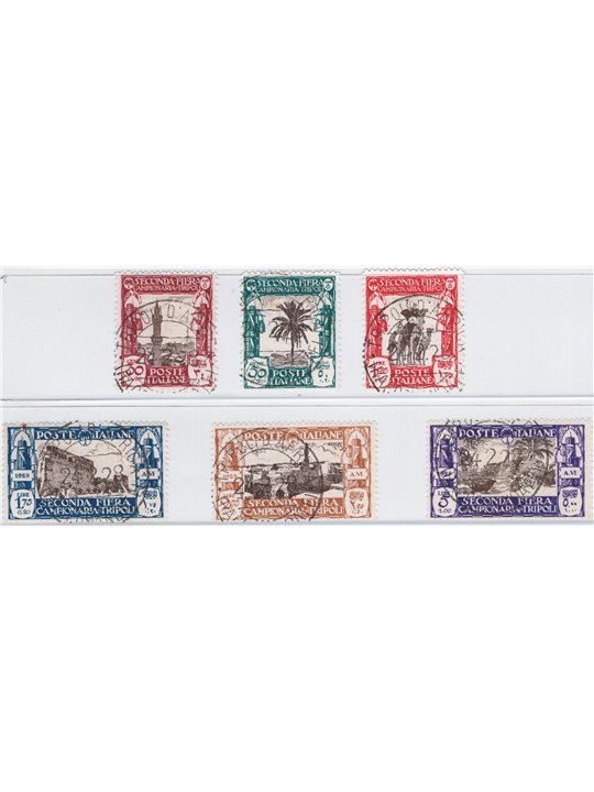 Libya 1928 2nd Tripoli Fair series no. 72/77 Cat. €180 (U)