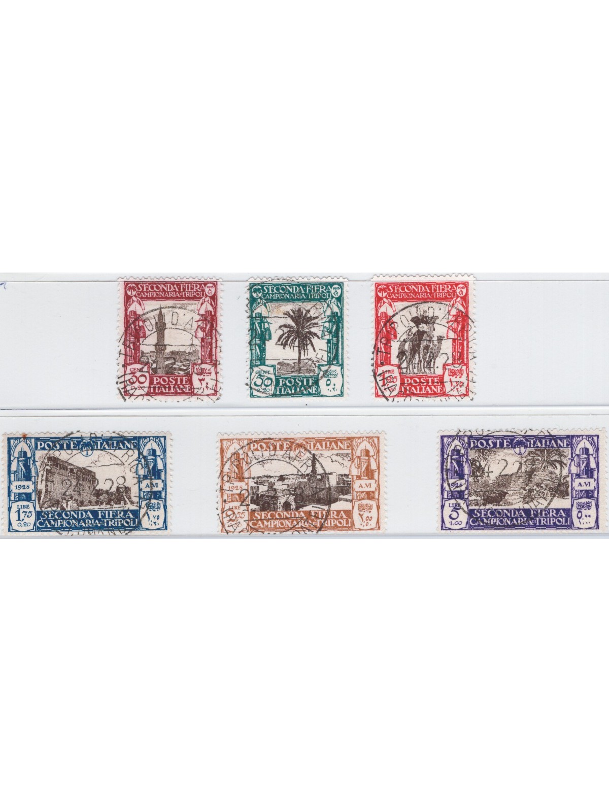 Libya 1928 2nd Tripoli Fair series no. 72/77 Cat. €180 (U)