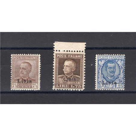 Libia 1928/29 Soprast. serie n° 78/80 Cert. Biondi Cat. € 600 (**)