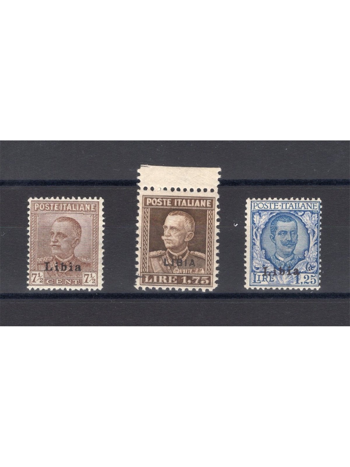 Libia 1928/29 Soprast. serie n° 78/80 Cert. Biondi Cat. € 600 (**)