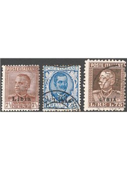 Libya 1928/29 Overprint series nos. 78 /80 Cat. € 140 (U)