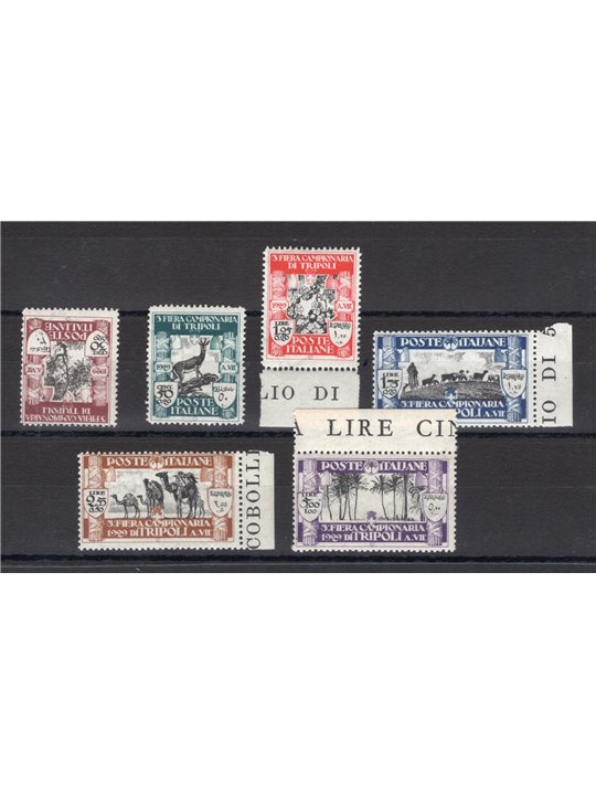 Libya 1929 3rd Tripoli Fair series no. 81/86 CiBaFil certified Cat. € 1,375 (**)