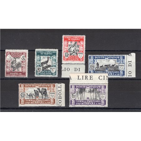 Libya 1929 3rd Tripoli Fair series no. 81/86 CiBaFil certified Cat. € 1,375 (**)