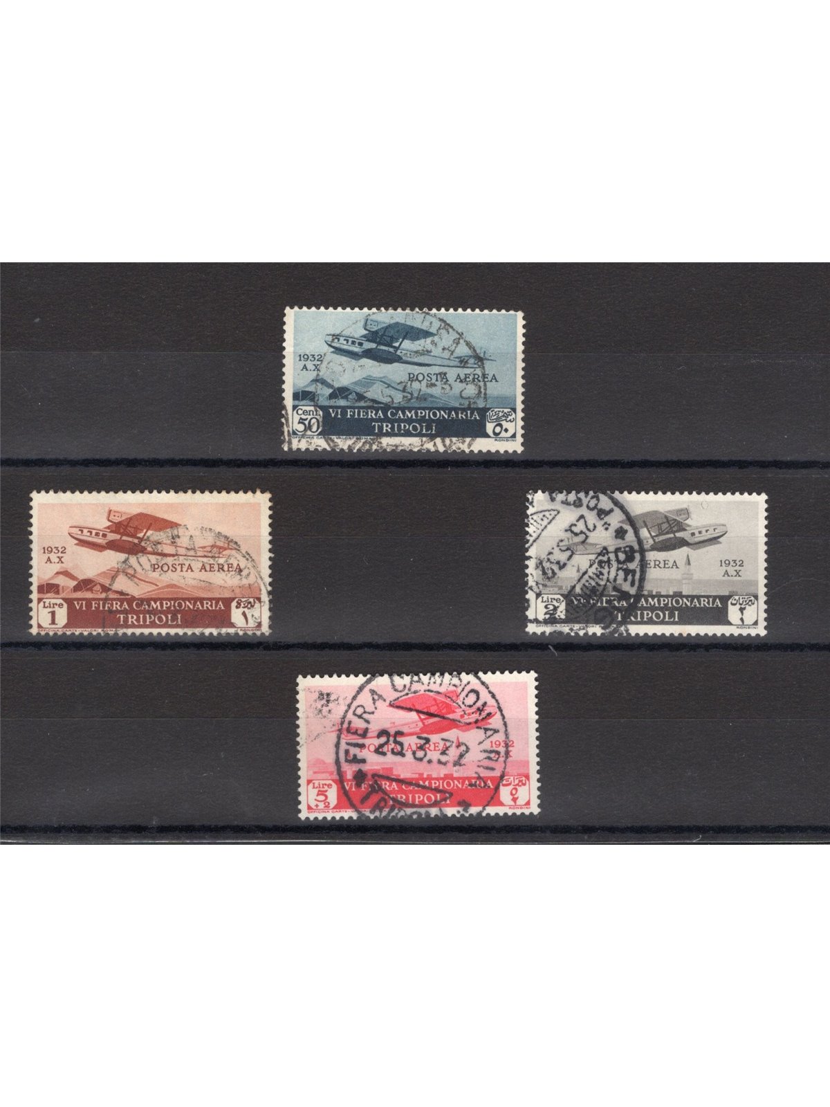 Libya 1932 6th Tripoli Fair P.A. series no. 4/7 CiBaFil certified Cat. €700 (U)
